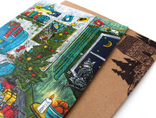 Load image into Gallery viewer, WHOLESALE LISTING Cosy Christmas Advent Calendar Greetings Card RRP £7.50