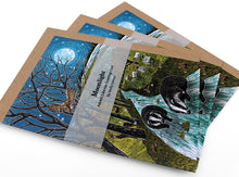 Load image into Gallery viewer, Advent Calendar Card Moonlight and Badgers by Printmaker Molly Lemon for Nature Lovers
