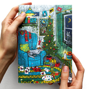 WHOLESALE LISTING Cosy Christmas Advent Calendar Greetings Card RRP £7.50