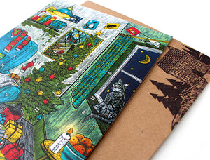 Cosy Christmas Advent Calendar Greetings Card