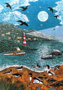 Seaside Advent Calendar Greetings Card