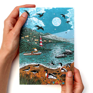 Advent Calendar Card Seaside by Printmaker Molly Lemon for Nature Lovers