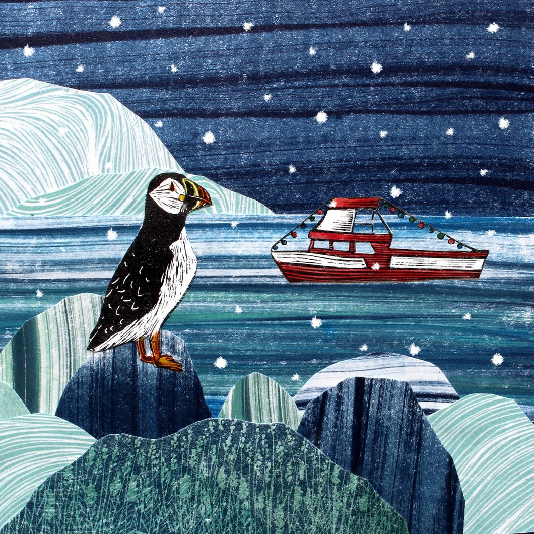 WHOLESALE LISTING Winter Puffin Greetings Card RRP £3