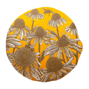 Bees and Echinacea V (Gold) 2022