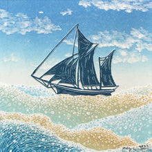Load image into Gallery viewer, Blue Sailing Boat Collage 2022 (edition of 4)

