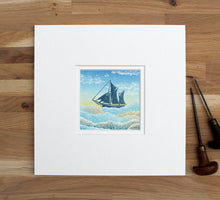 Load image into Gallery viewer, Blue Sailing Boat Collage 2022 (edition of 4)
