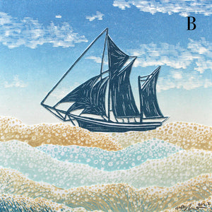 Blue Sailing Boat Collage 2022 (edition of 4)