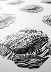 Molly Lemon Wood Engraving Whale