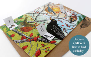 WHOLESALE LISTING British Birds Advent Calendar Greetings Card RRP £7.50