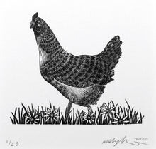Load image into Gallery viewer, Hen Wood Engraving Molly Lemon
