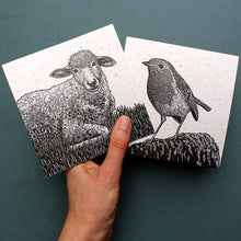 Load image into Gallery viewer, Robin and Sheep Letterpress Cards
