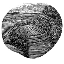 Load image into Gallery viewer, Molly Lemon Wood Engraving Landscape
